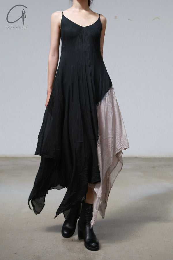 Marc Le Bihan Bias-cut halter dress France MLB-2109-BLACK/ROSE